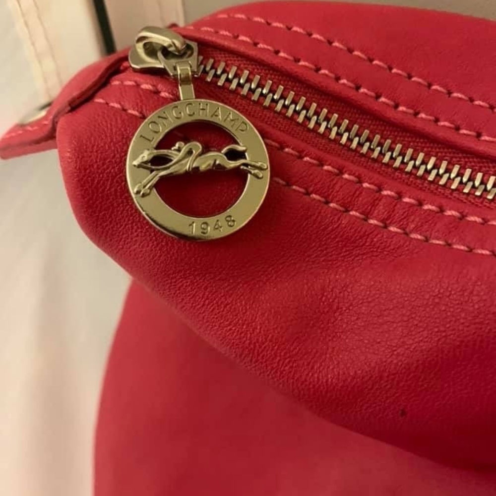 Longchamp Le Pliage Cuir Large Tote Pink Candy NEW - Picture 4 of 7